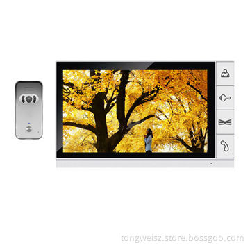 9-inch Color wired intercom system, video taking, rain-resistant and night vision